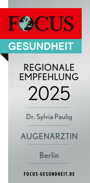 Ein Plakat mit dem Logo FOCUS Gesundheit und regionaler Empfehlung 2025.